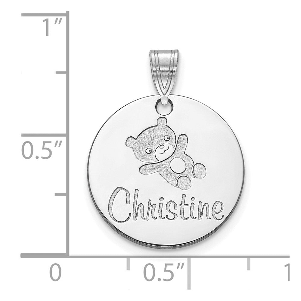 Sterling Silver/Rhodium-plated small Customized Round Pendant