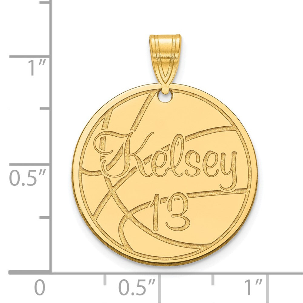 Sterling Silver/Gold-plated Medium Customized Round Pendant