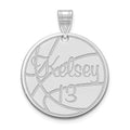 Sterling Silver/Rhodium-plated Medium Customized Round Pendant