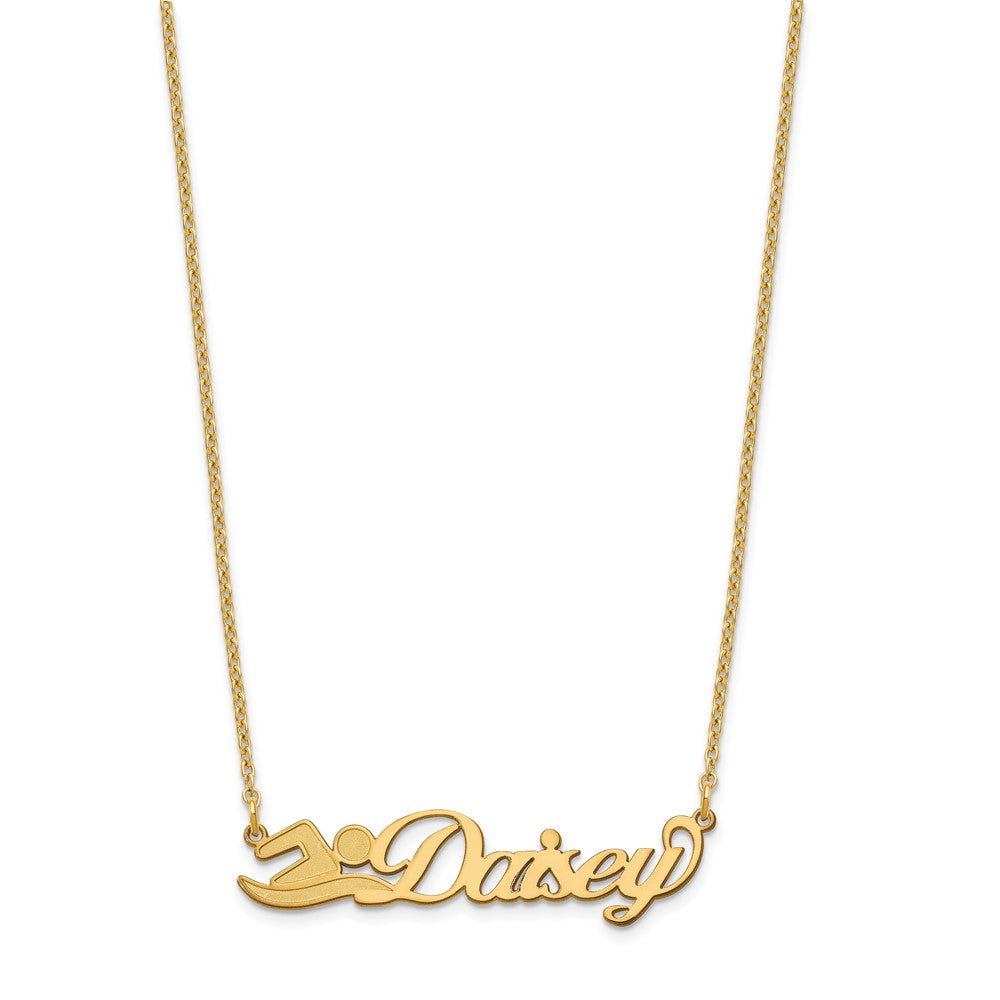 Sterling Silver/Gold-plated Small Customized Name Plate Necklace