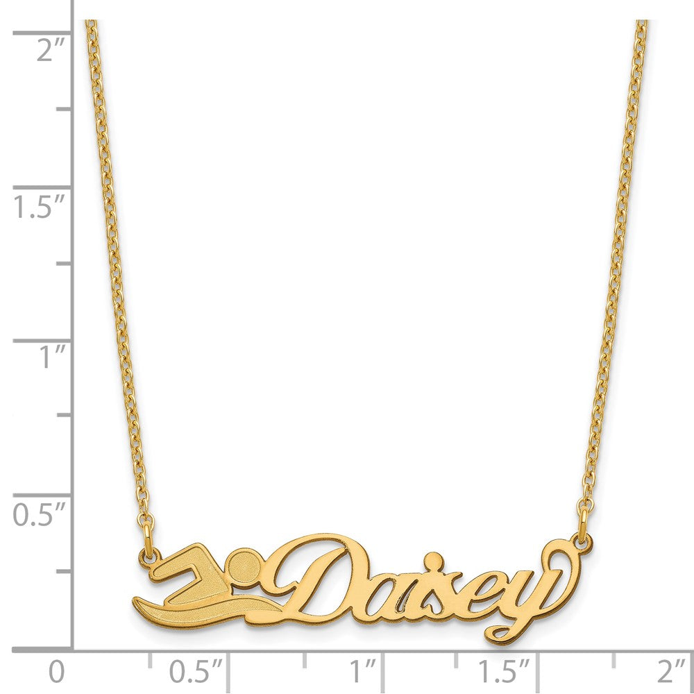 Sterling Silver/Gold-plated Small Customized Name Plate Necklace
