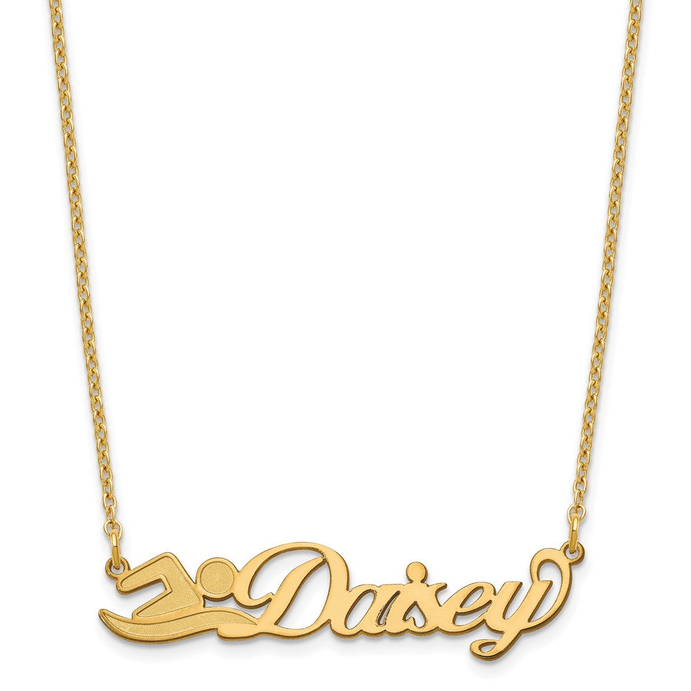 Sterling Silver/Gold-plated Small Customized Name Plate Necklace