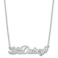 Sterling Silver/Rhodium-plated Small Customized Name Plate Necklace