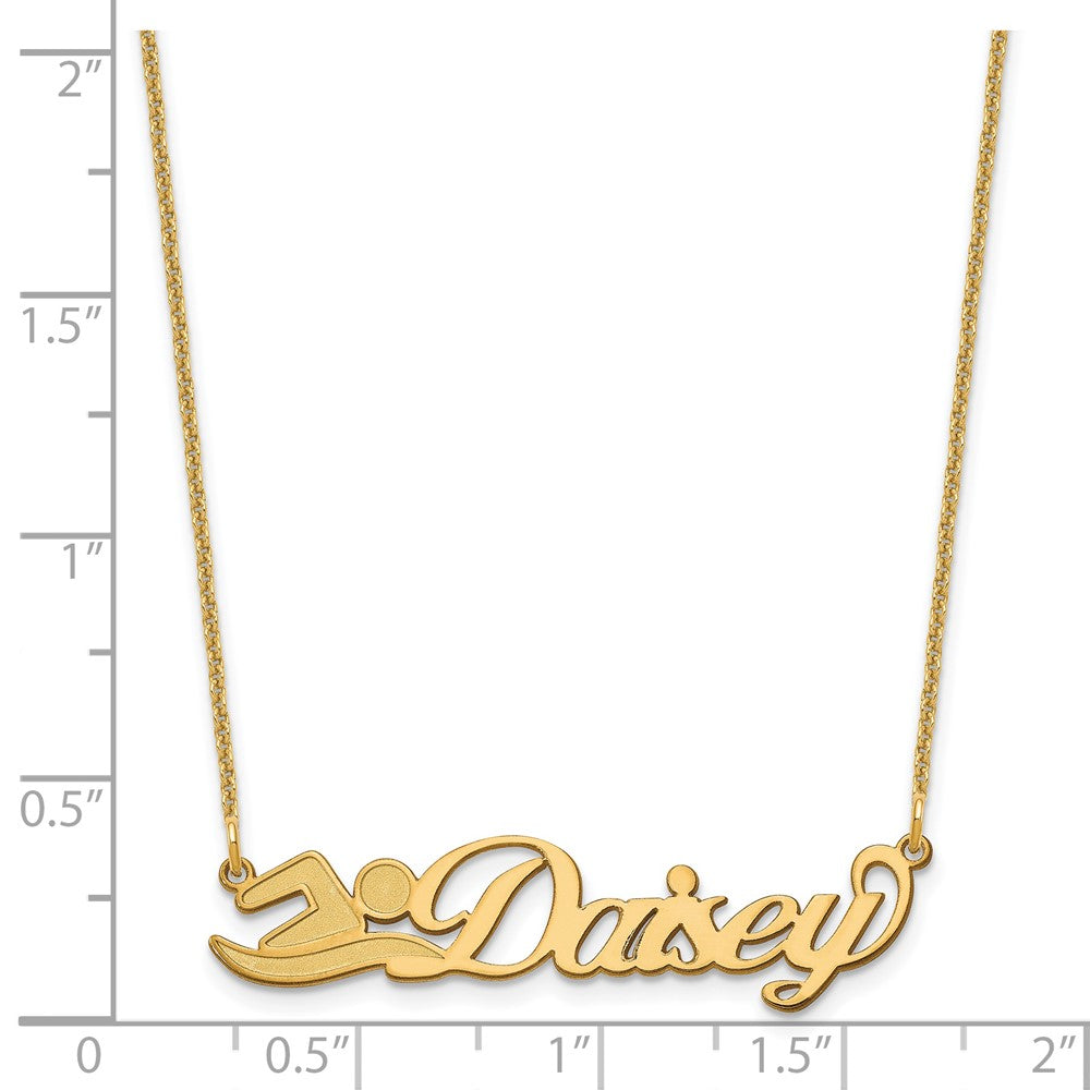 14k Yellow Gold Small Customized Name Plate Necklace