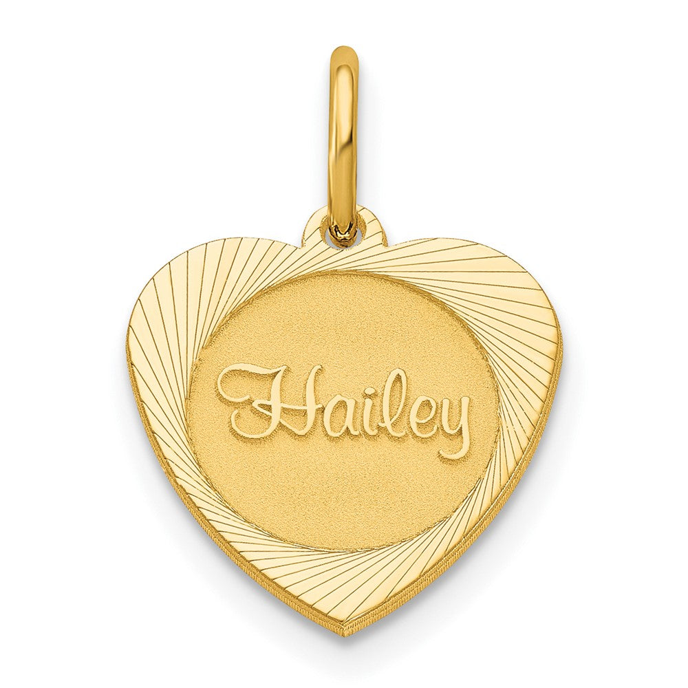 Sterling Silver/Gold-plated Small Heart Disc Name Charm