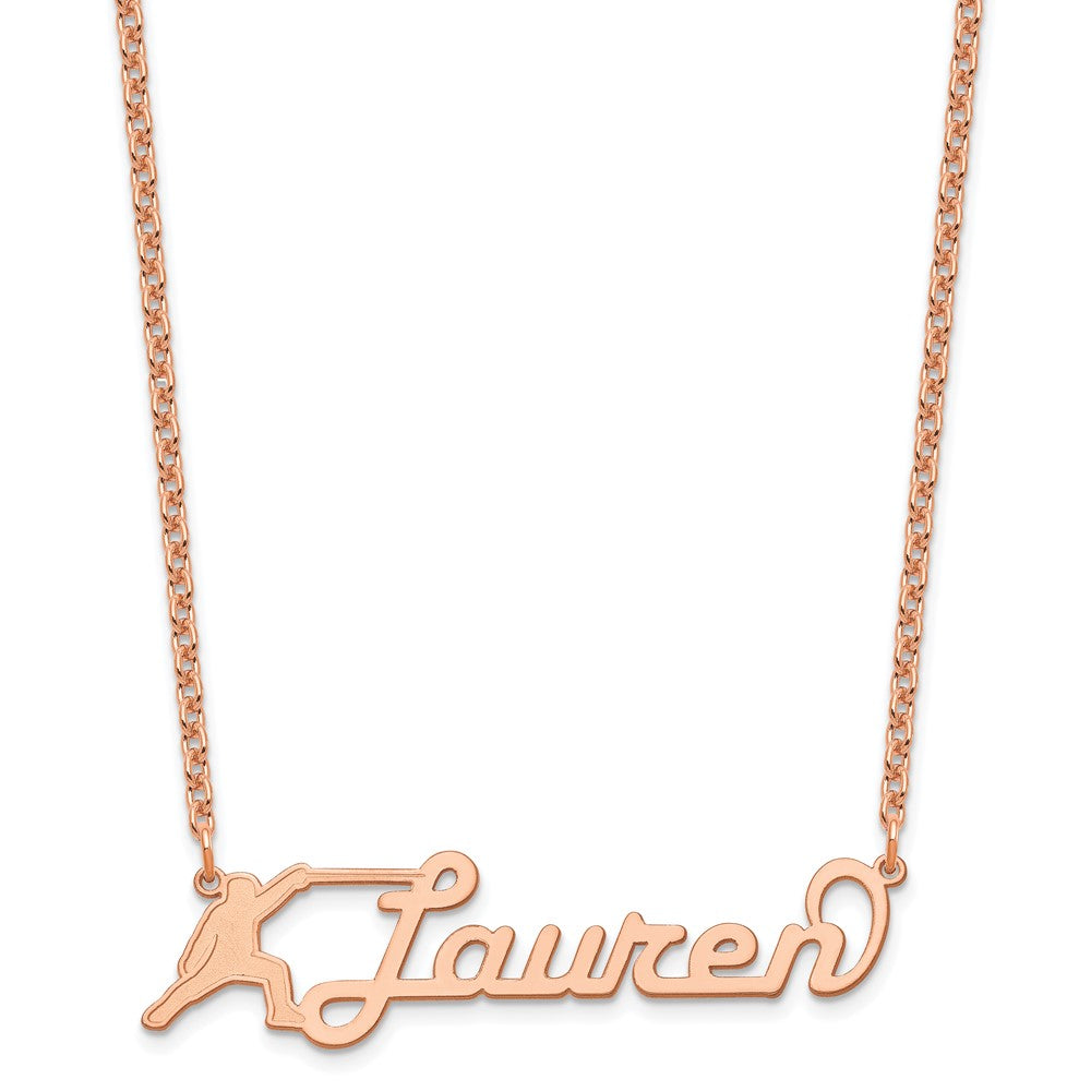 SS/Rose-plated Medium Customized Name Plate Necklace
