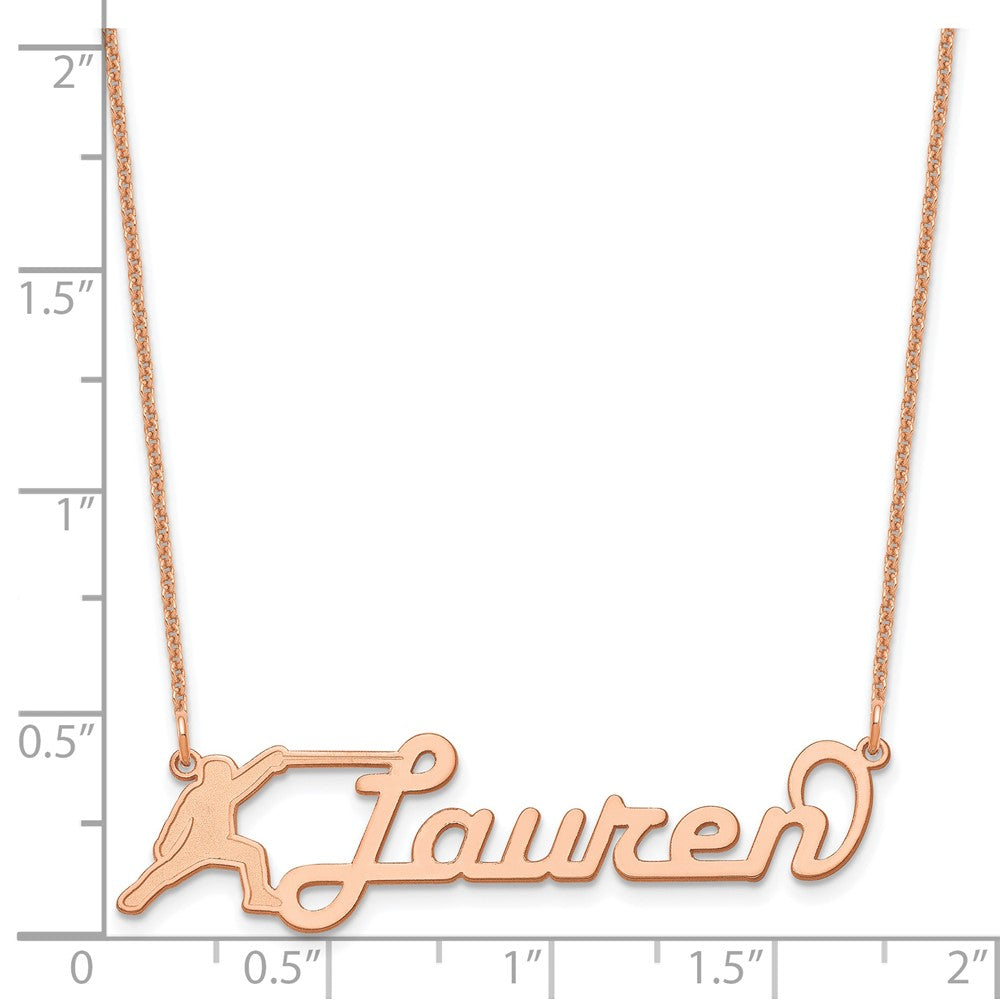 14k Rose Gold Medium Customized Name Plate Necklace