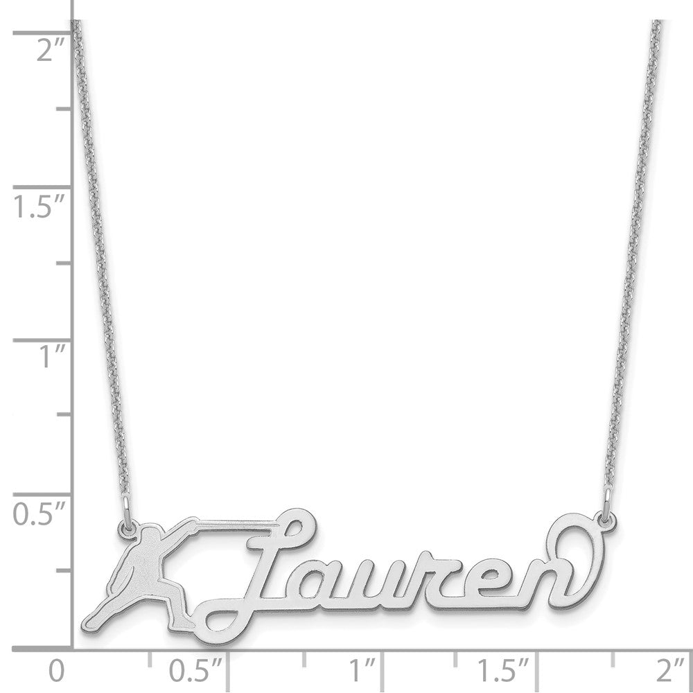 10k White Gold Medium Customized Name Plate Necklace