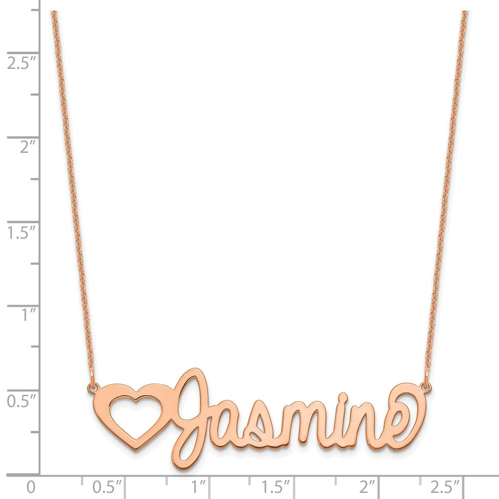 14K Rose Gold Large Customized Name Plate Necklace