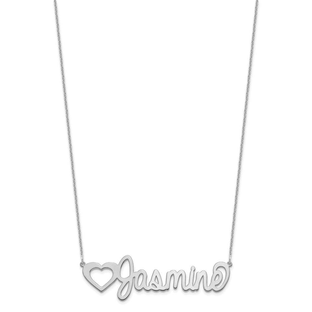 10k White Gold Large Customized Name Plate Necklace