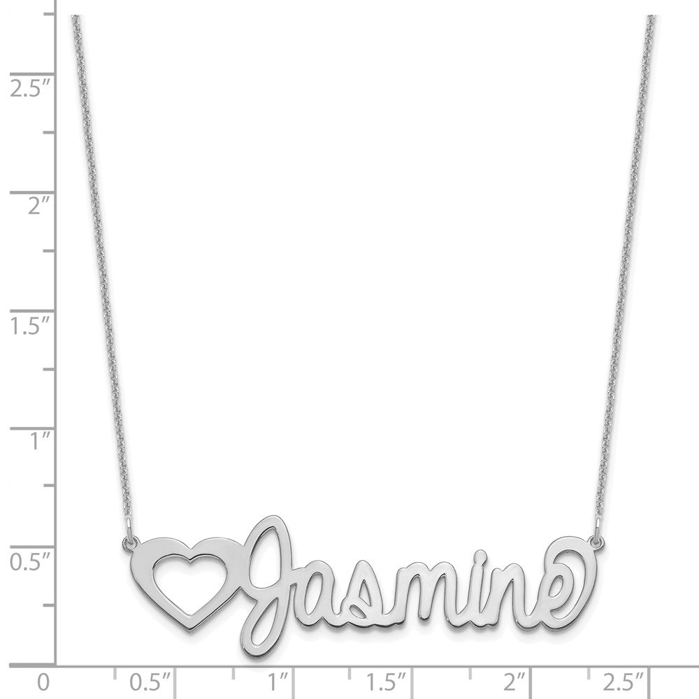 10k White Gold Large Customized Name Plate Necklace