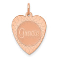 Sterling Silver/Rose-plated Heart Disc Name Charm