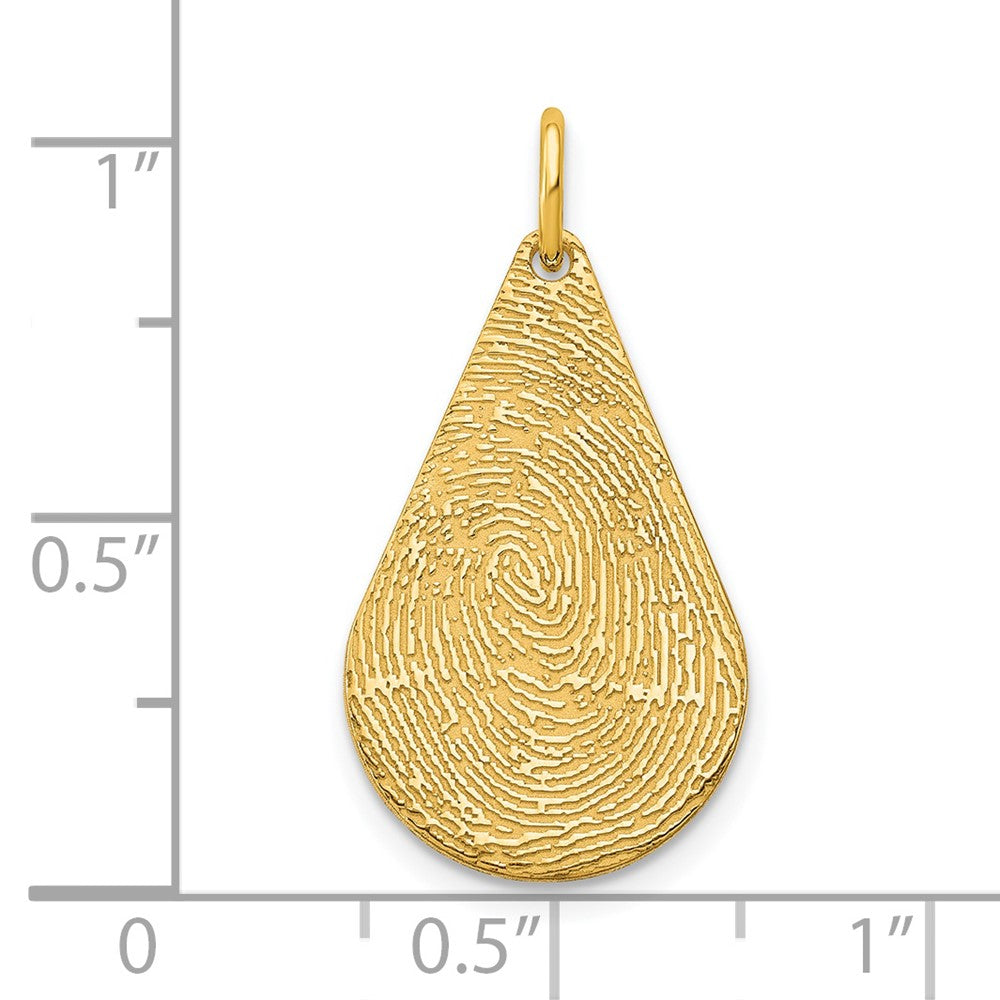 Sterling Silver/Gold-plated Tear Drop Fingerprint Charm