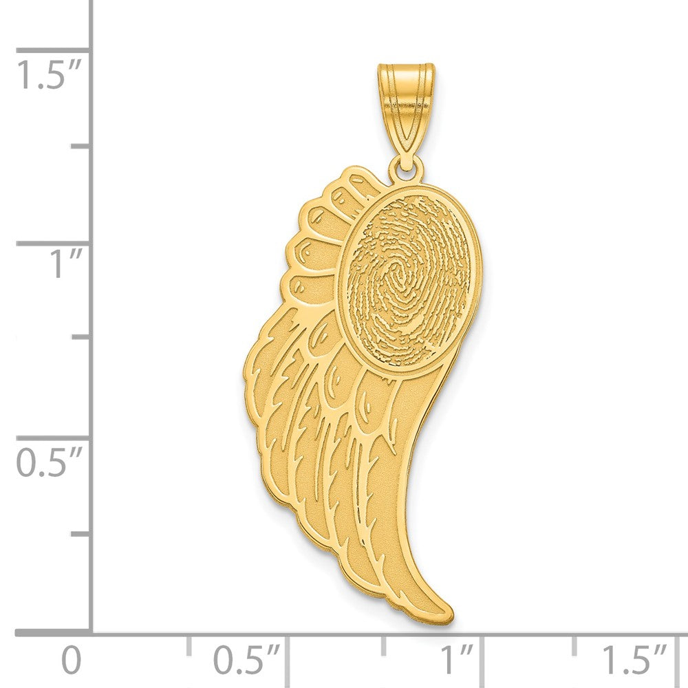 Sterling Silver/Gold-plated Angel Wing Fingerprint Pendant
