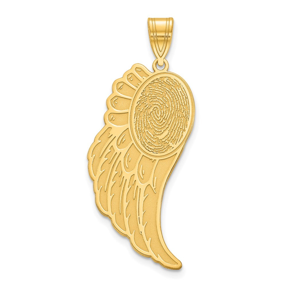 Sterling Silver/Gold-plated Angel Wing Fingerprint Pendant