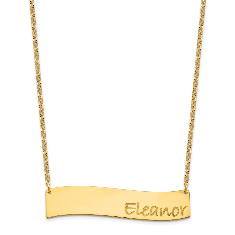 SS/Gold-plated Large BRADLEY HAND Curved Bar Necklace