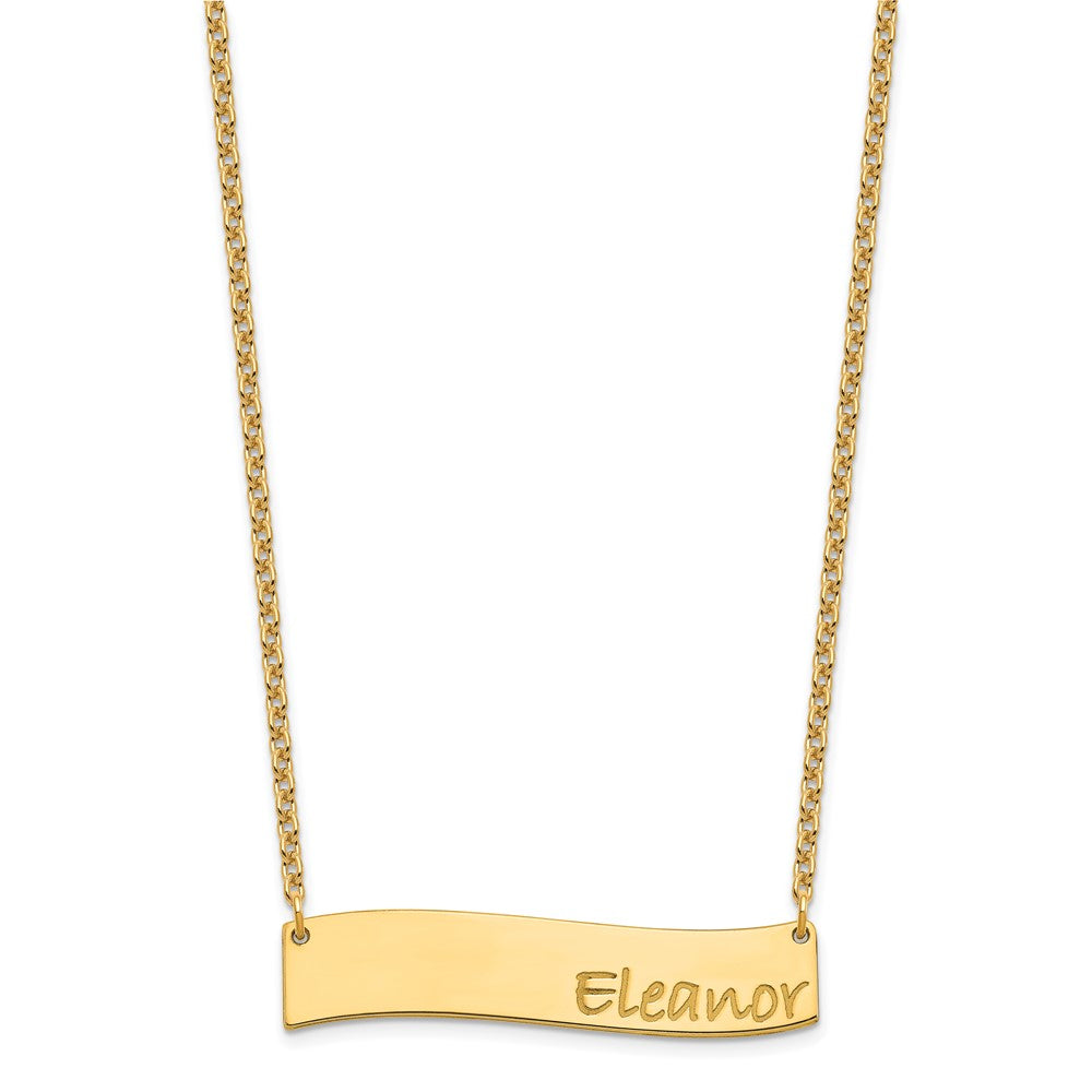 SS/Gold-plated Medium BRADLEY HAND Curved Bar Necklace