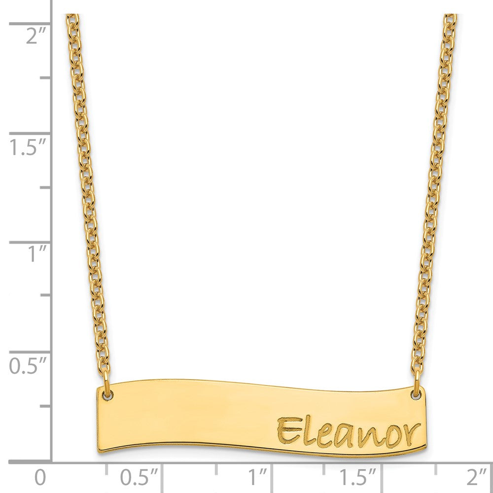 SS/Gold-plated Medium BRADLEY HAND Curved Bar Necklace