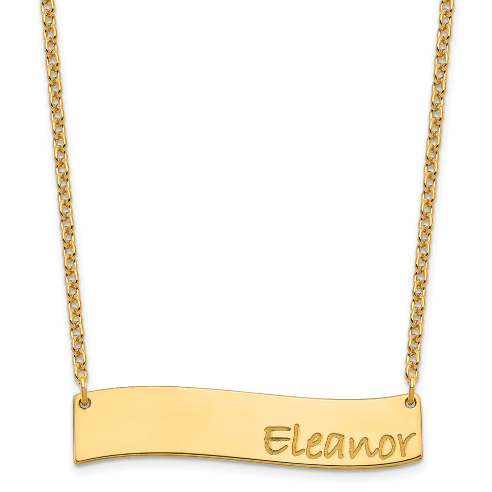 SS/Gold-plated Medium BRADLEY HAND Curved Bar Necklace