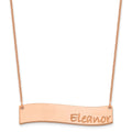 14k Rose Gold Medium BRADLEY HAND Curved Bar Necklace