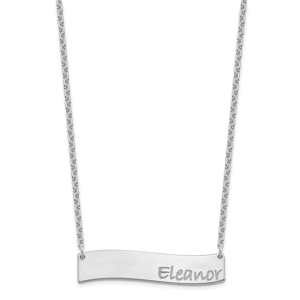 SS/Rhodium-plated Medium BRADLEY HAND Curved Bar Necklace