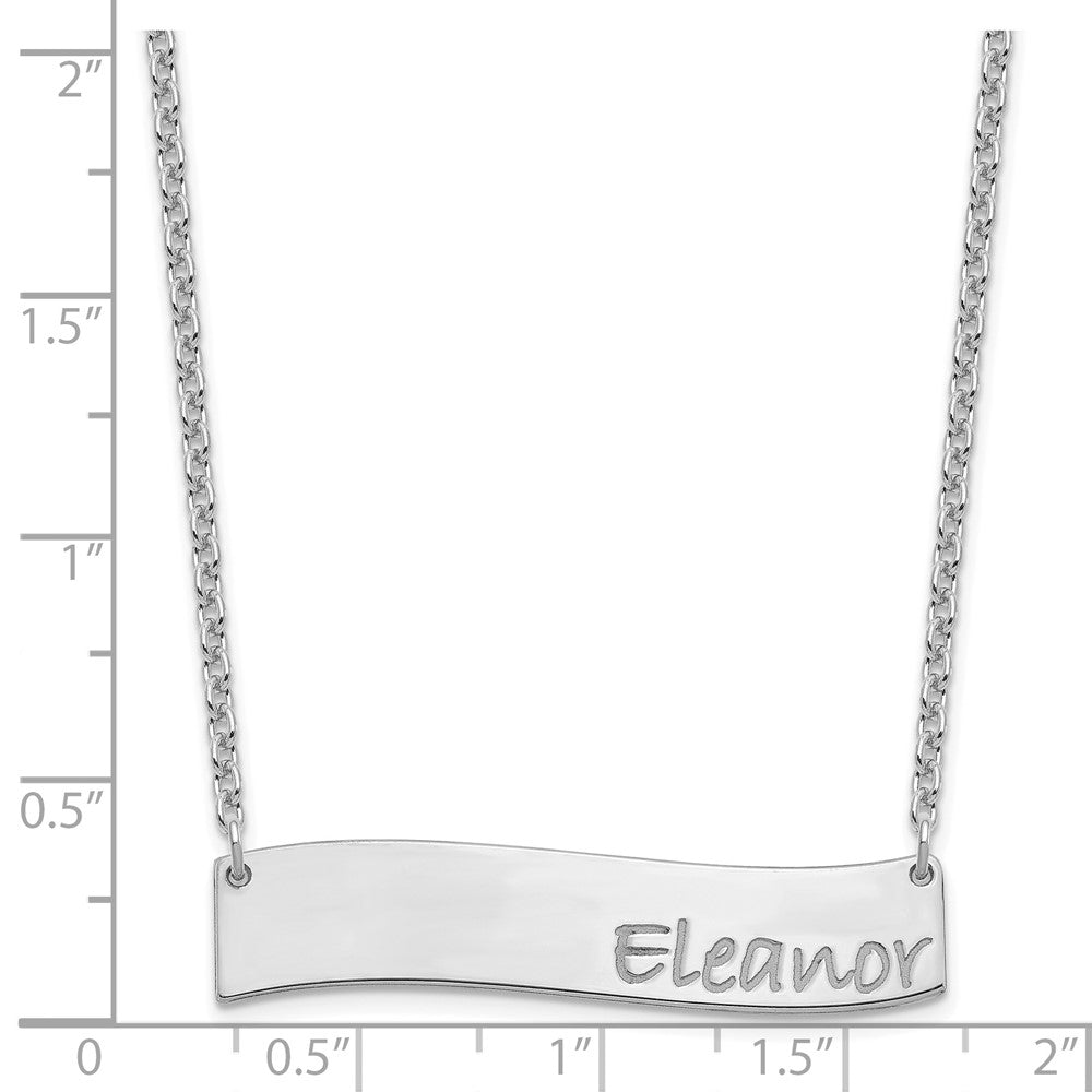 SS/Rhodium-plated Medium BRADLEY HAND Curved Bar Necklace