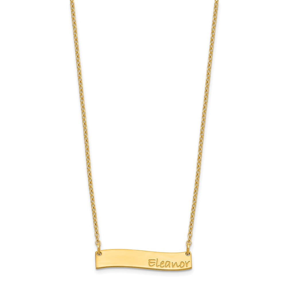 SS/Gold-plated Small BRADLEY HAND Curved Bar Necklace