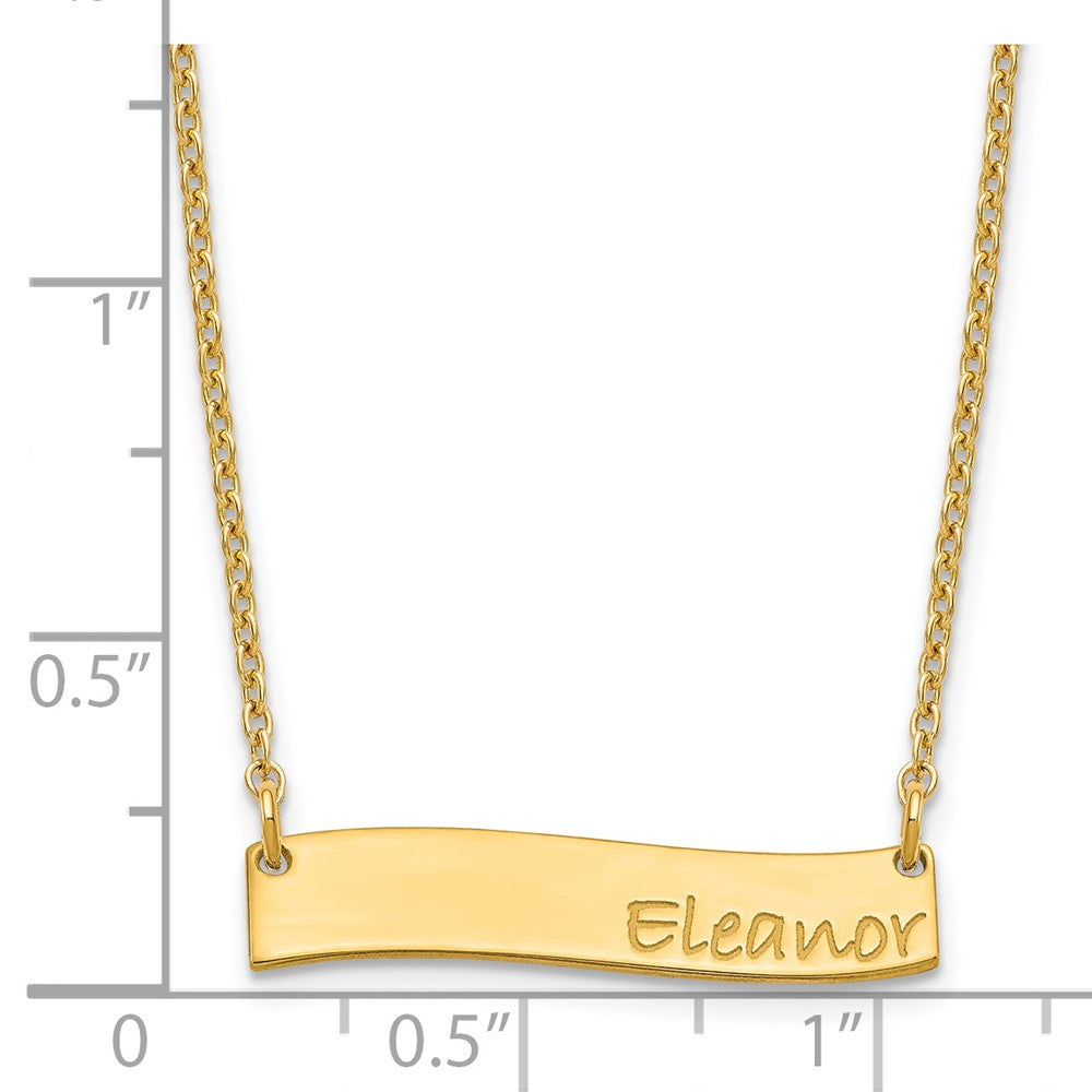 SS/Gold-plated Small BRADLEY HAND Curved Bar Necklace