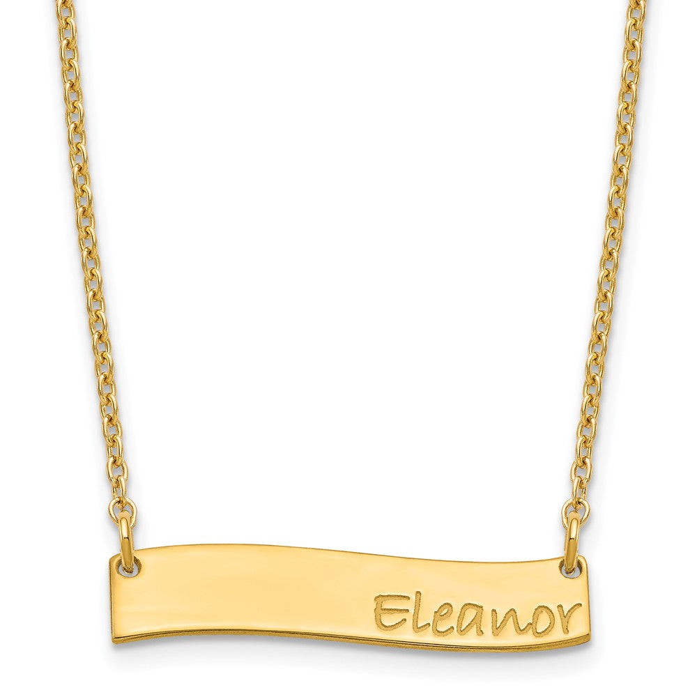 SS/Gold-plated Small BRADLEY HAND Curved Bar Necklace