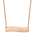 14k Rose Gold Small BRADLEY HAND Curved Bar Necklace