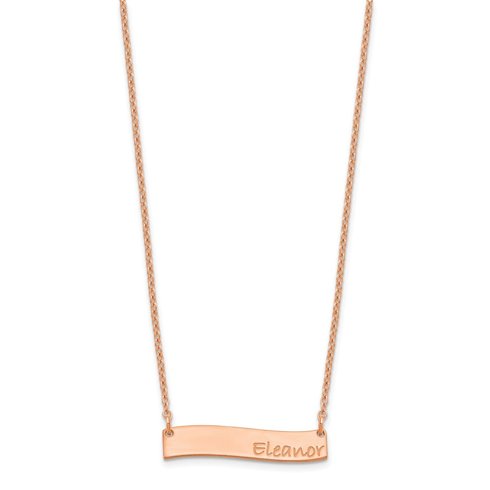 SS/Rose-plated Small BRADLEY HAND Curved Bar Necklace