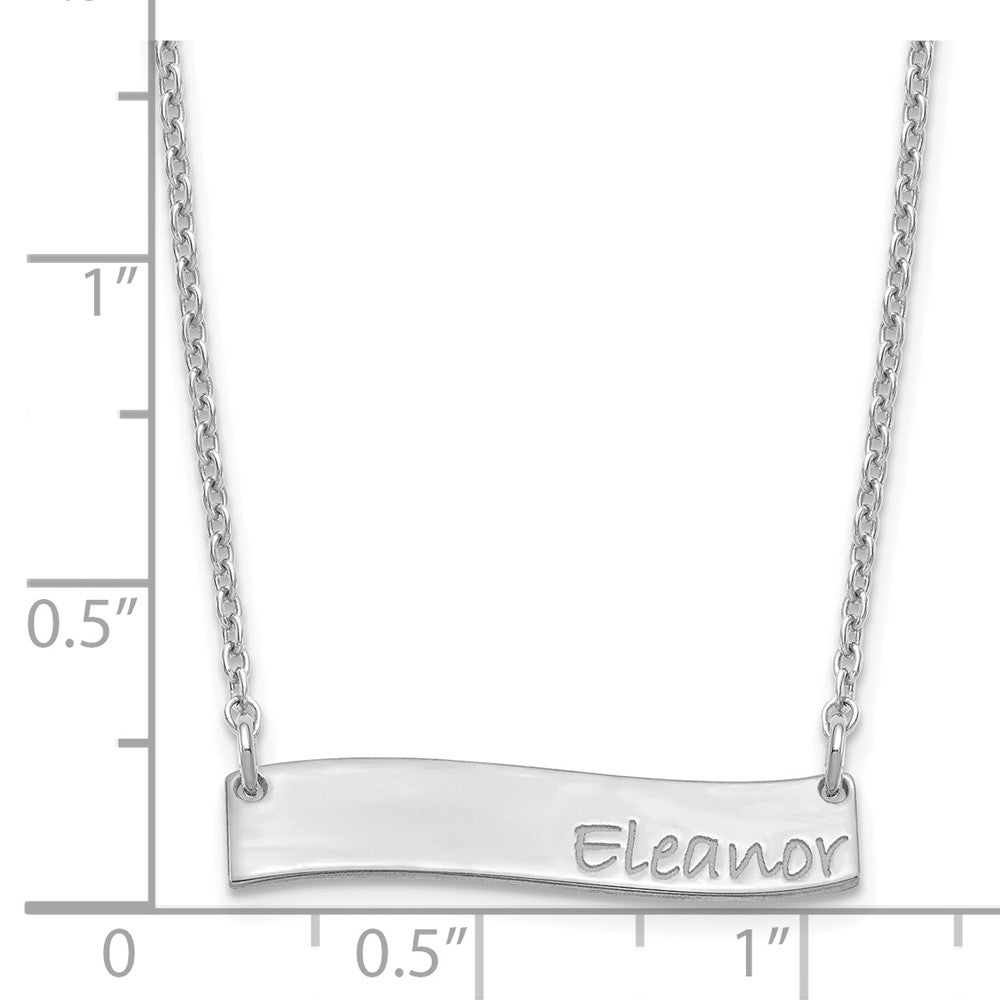 SS/Rhodium-plated Small BRADLEY HAND Curved Bar Necklace