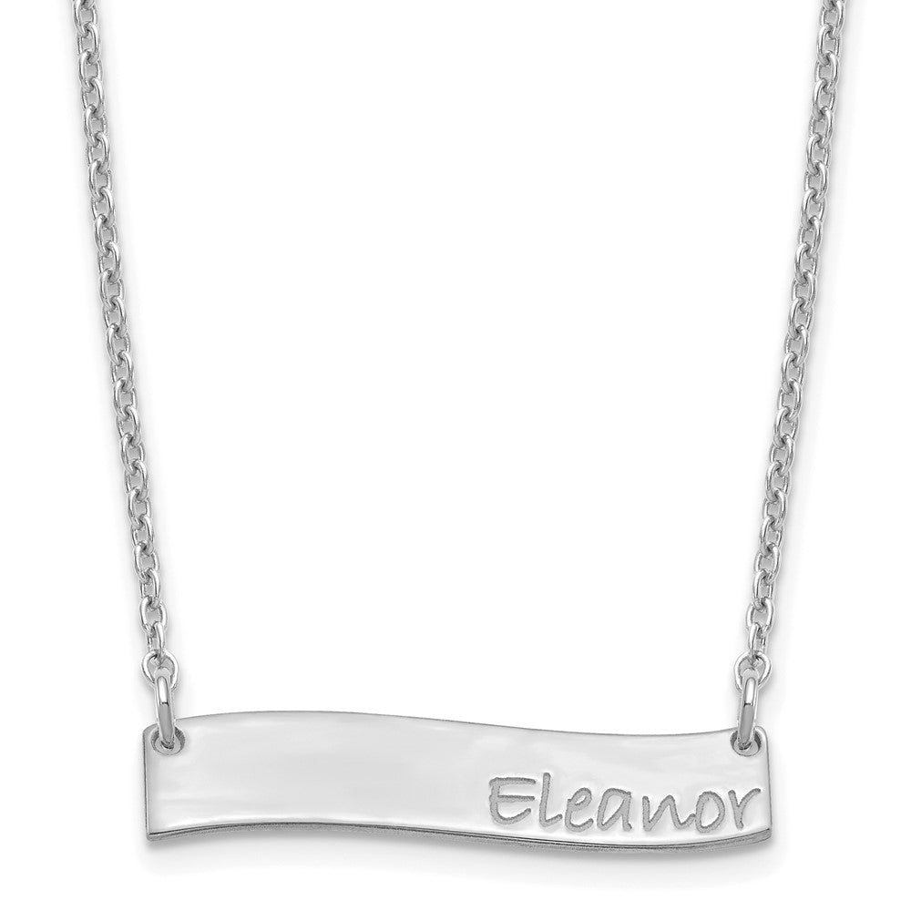 SS/Rhodium-plated Small BRADLEY HAND Curved Bar Necklace