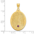 14ky Oval Fingerprint w/ 14k Bezel Birthstone Pendant