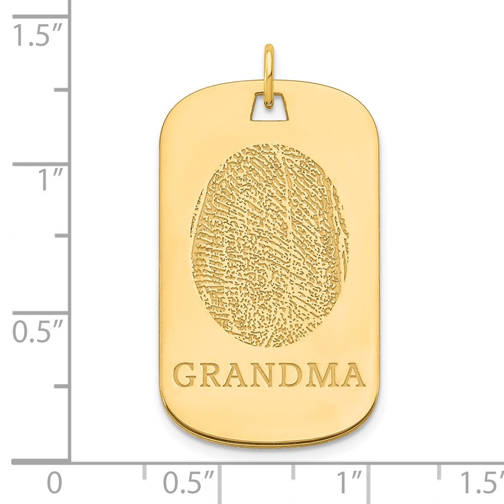 Sterling Silver/Gold-plated Fingerprint Dog Tag