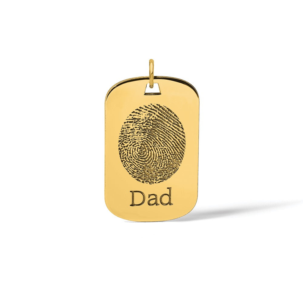 Sterling Silver/Gold-plated Fingerprint Dog Tag