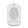 14k White Gold Fingerprint Dog Tag