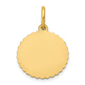14k Yellow Gold Scalloped Disc with Name Charm