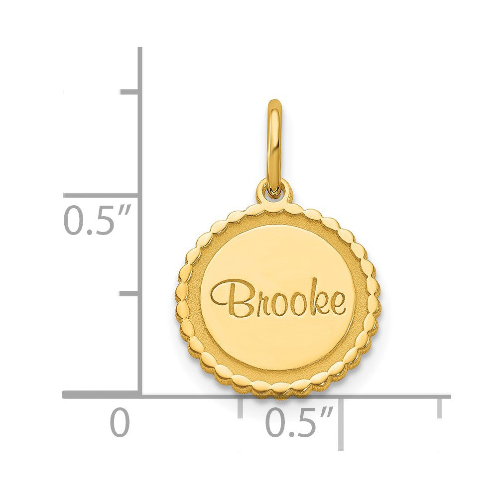Sterling Silver/Gold-plated Scalloped Disc with Name Charm