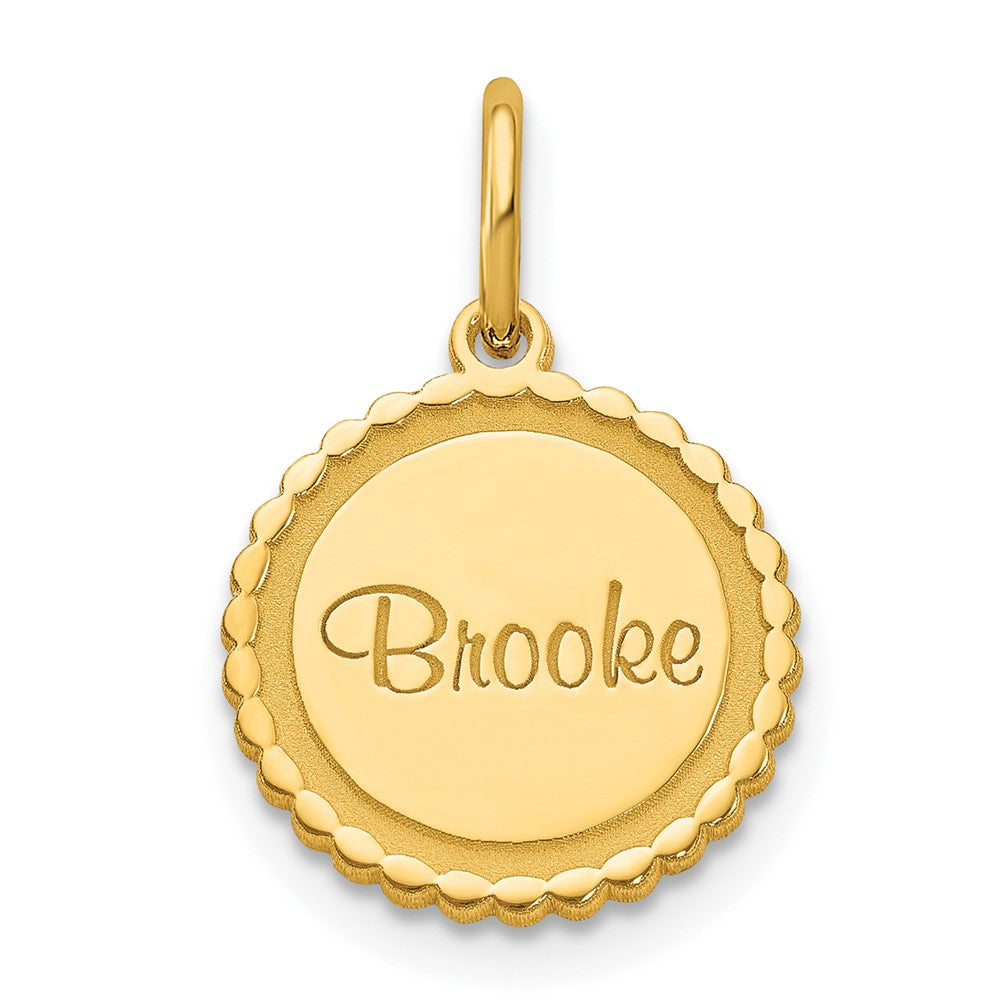 Sterling Silver/Gold-plated Scalloped Disc with Name Charm