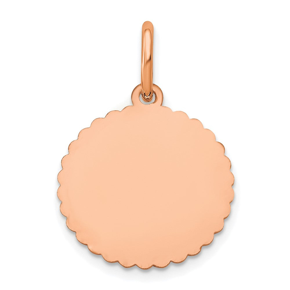 Sterling Silver/Rose-plated Scalloped Disc with Name charm