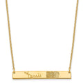 Sterling Silver/Gold-plated Signature and Fingerprint Bar Necklace