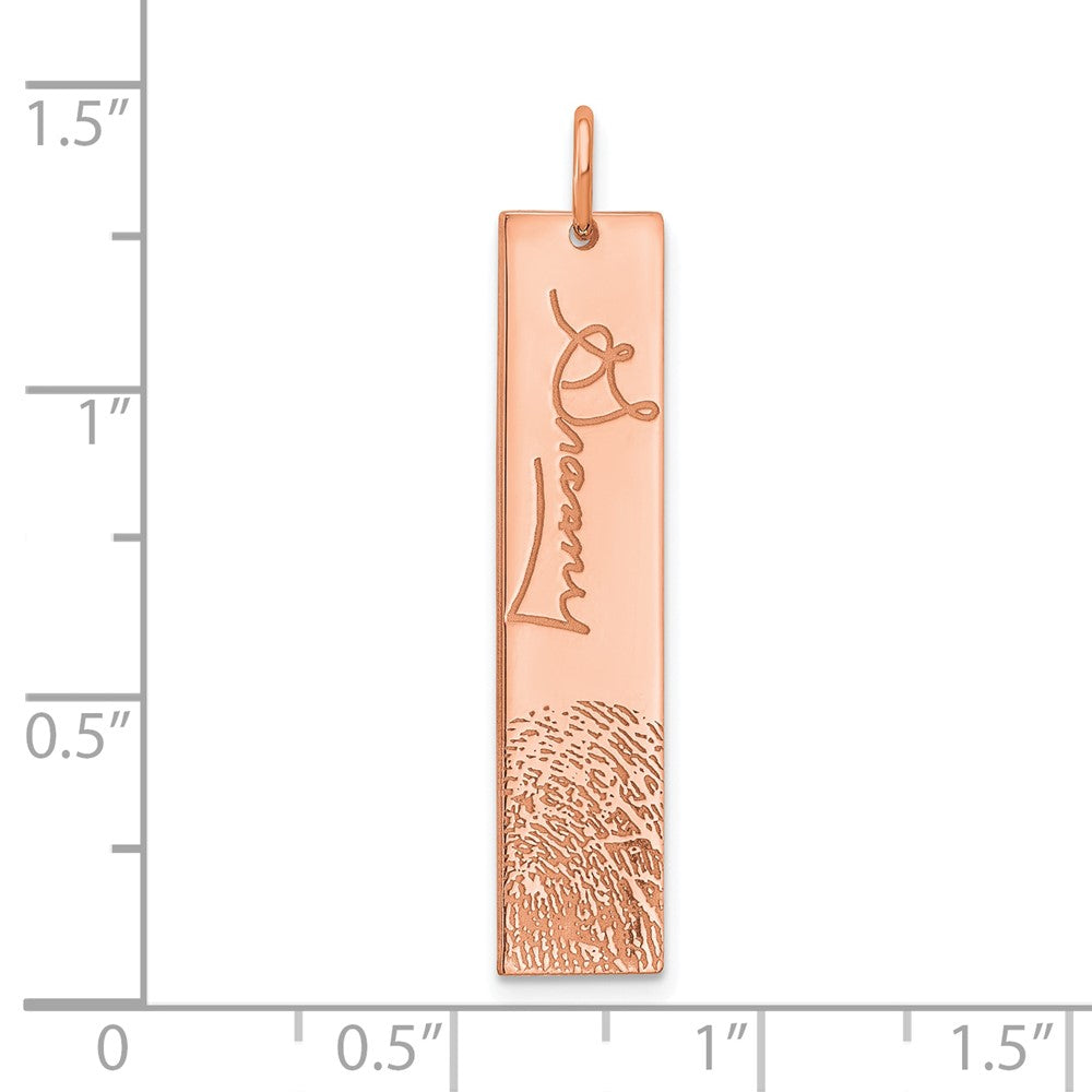 Sterling Silver/Rose-Gold Signature and Fingerprint Charm