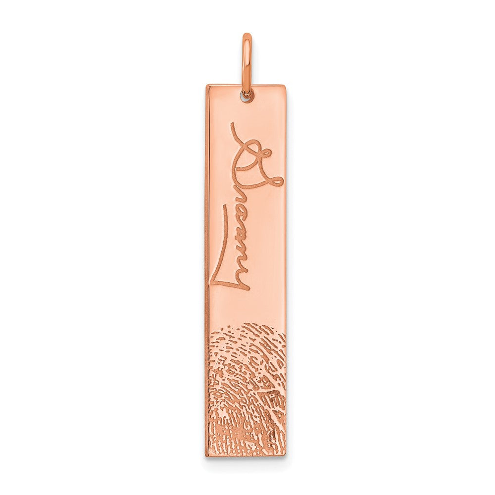 Sterling Silver/Rose-Gold Signature and Fingerprint Charm