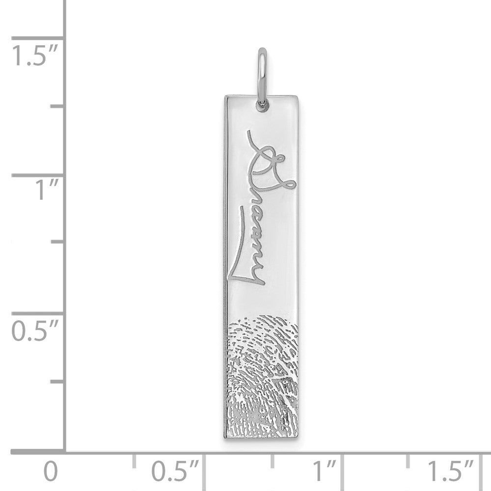Sterling Silver/Rhodium-plated Signature and Fingerprint Charm
