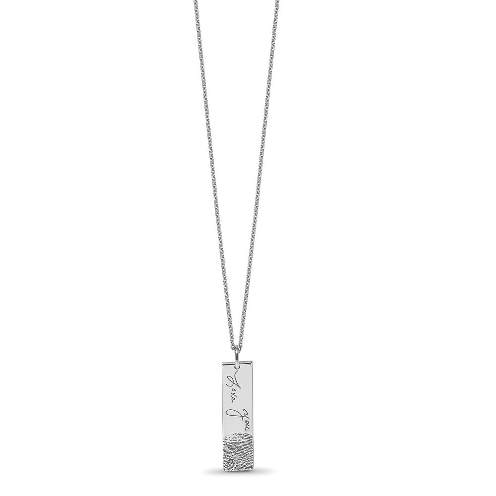 14k White Gold Signature and Fingerprint Charm