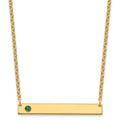 10KY 1 Birthstone w/ 14k Bezel Large Bar Necklace