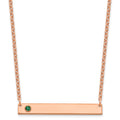 14K Rose gold 1 Birthstone w/ 14k Bezel Large Bar Necklace