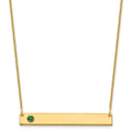 14KY 1 Birthstone w/ 14k Bezel Large Bar Necklace