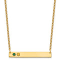 10KY 2 Birthstone w/ 14k Bezel Large Bar Necklace